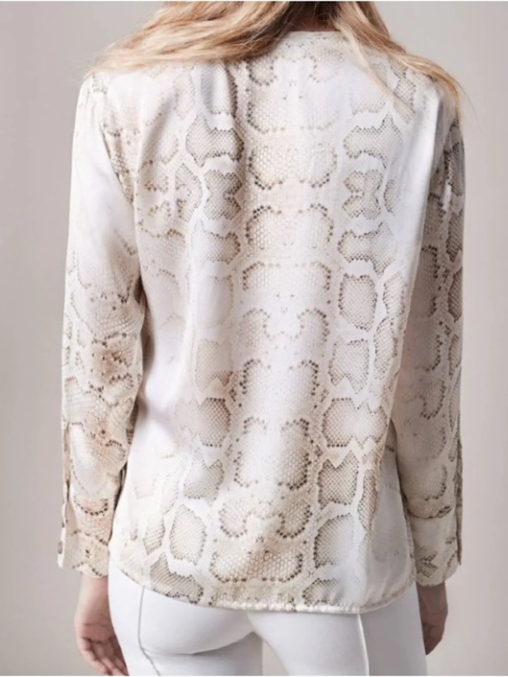 Smythe Single Button Blouse, Python Print, sz Small - Picture 2 of 5
